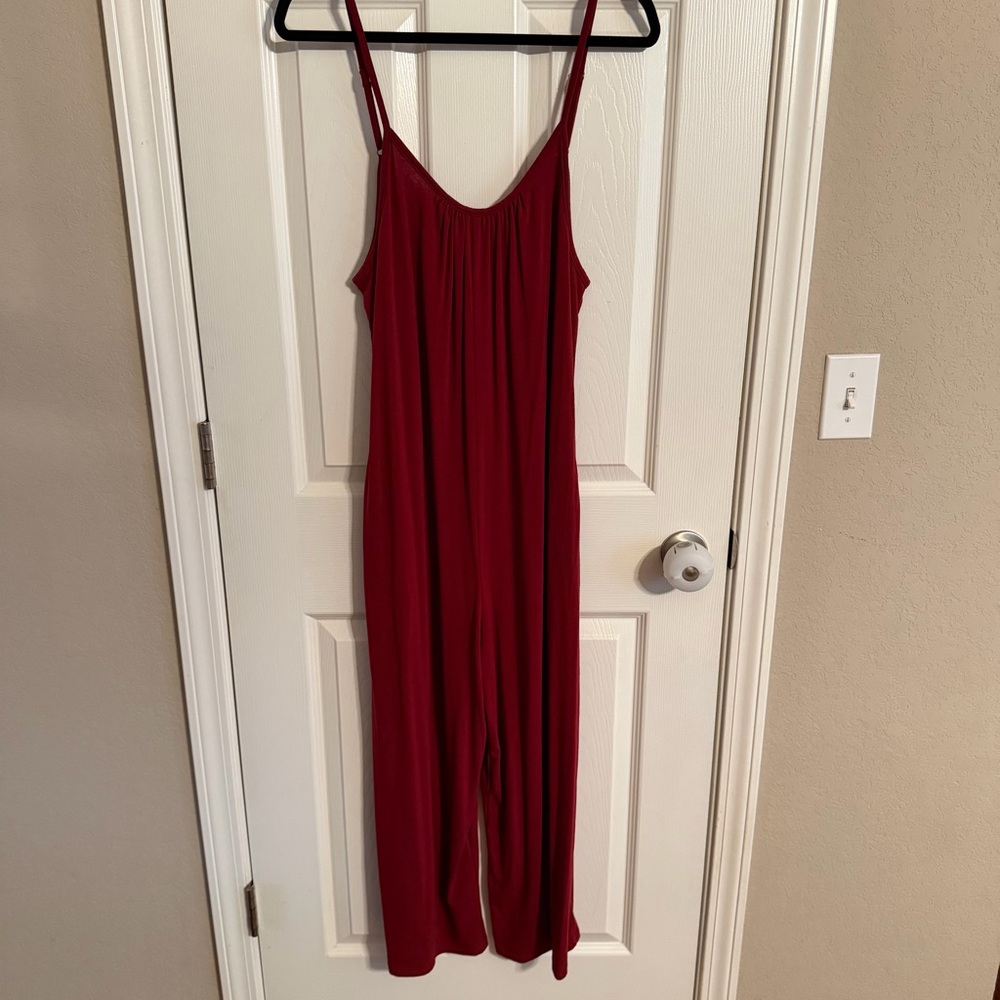 Red Sleeveless Jumpsuit